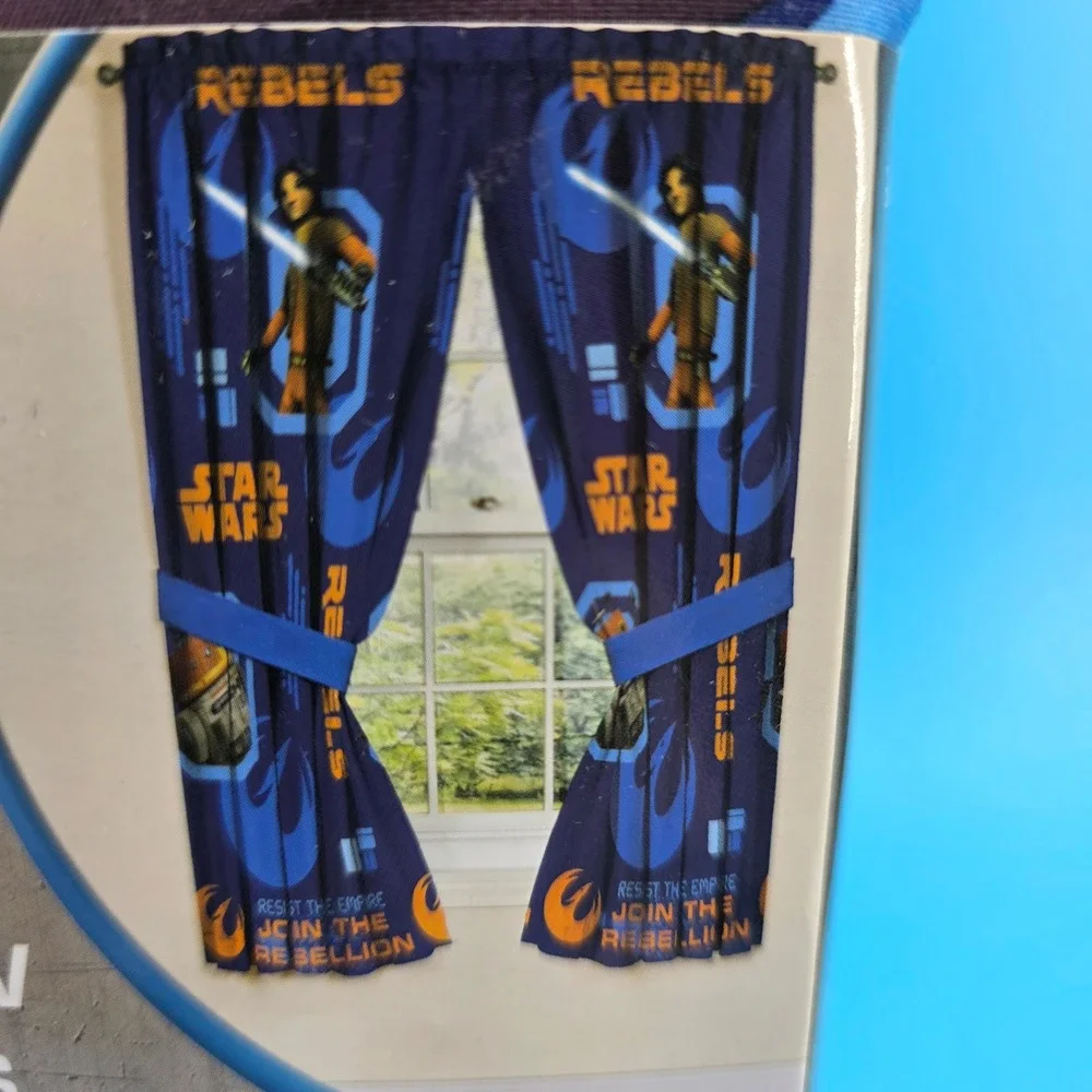 Disney Star Wars Rebels Window Panels Microfiber Drapes 42x63 2 Panels Tie-Backs